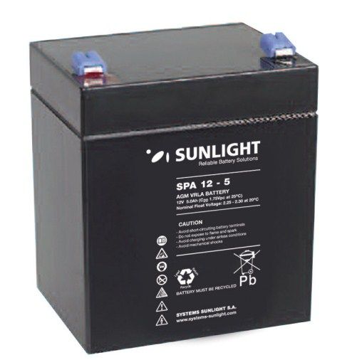 Sunlight Μολύβδου 12V 5A Τετράγωνη 6.3 για UPS(F2)