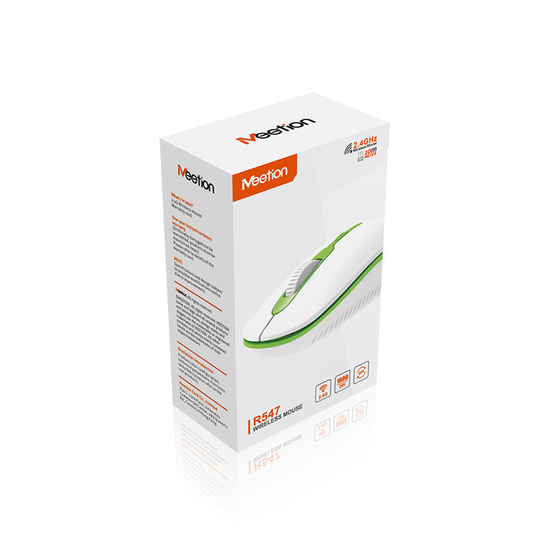 Meetion MT-R547 Ασύρματο Ποντίκι 2.4G Άσπρο & Πράσινο
