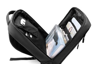 ARCTIC HUNTER τσάντα πλάτης 1701 με θήκη laptop 15.6", USB, 17L, μαύρη