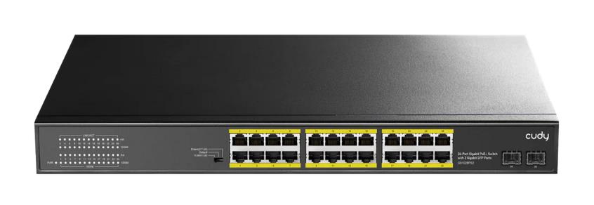 CUDY GS1028PS2 24-PORT GIGABIT POE+ SWITCH WITH 2 SFP PORT, 300W