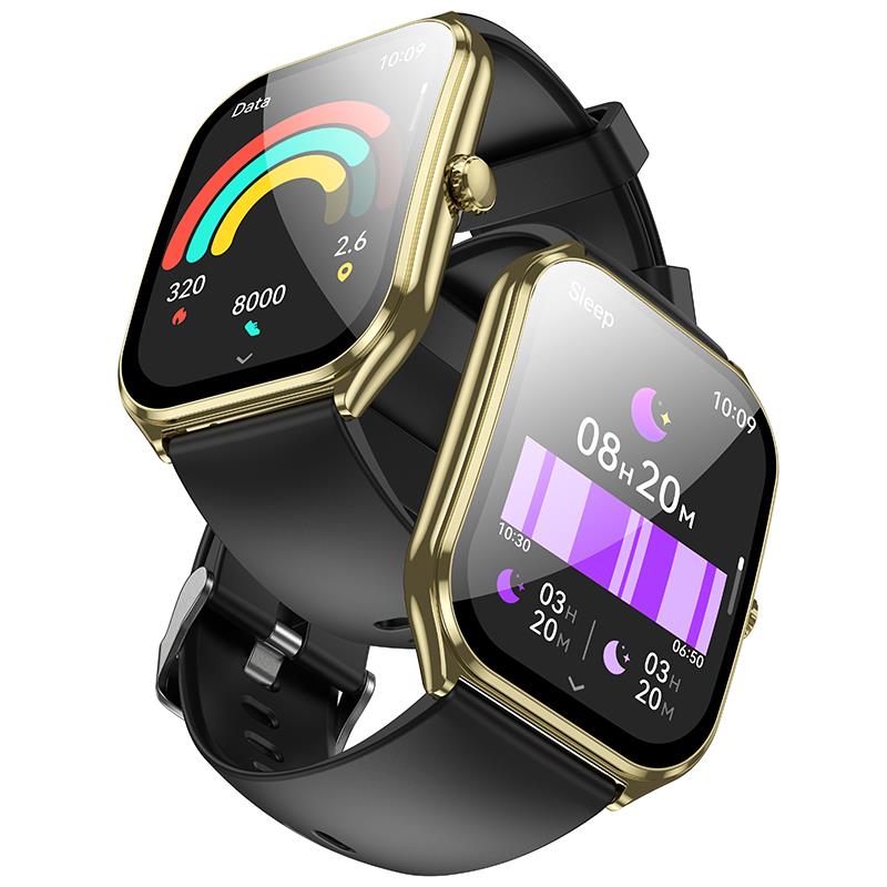 HOCO Y28 AMOLED SMART SPORTS WATCH(ΛΕΙΤΟΥΡΓΙΑ ΚΛΗΣΗΣ), ΧΡΥΣΟ