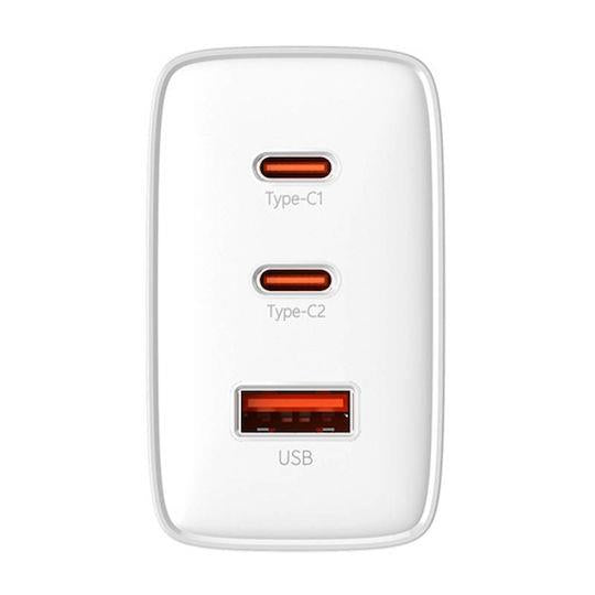BASEUS CUBE PRO, ΦΟΡΤΙΣΤΗΣ ΓΡΗΓΟΡΗΣ ΦΟΡΤΙΣΗΣ, 3 ΘΥΡΕΣ, 65W, ΛΕΥΚΟ