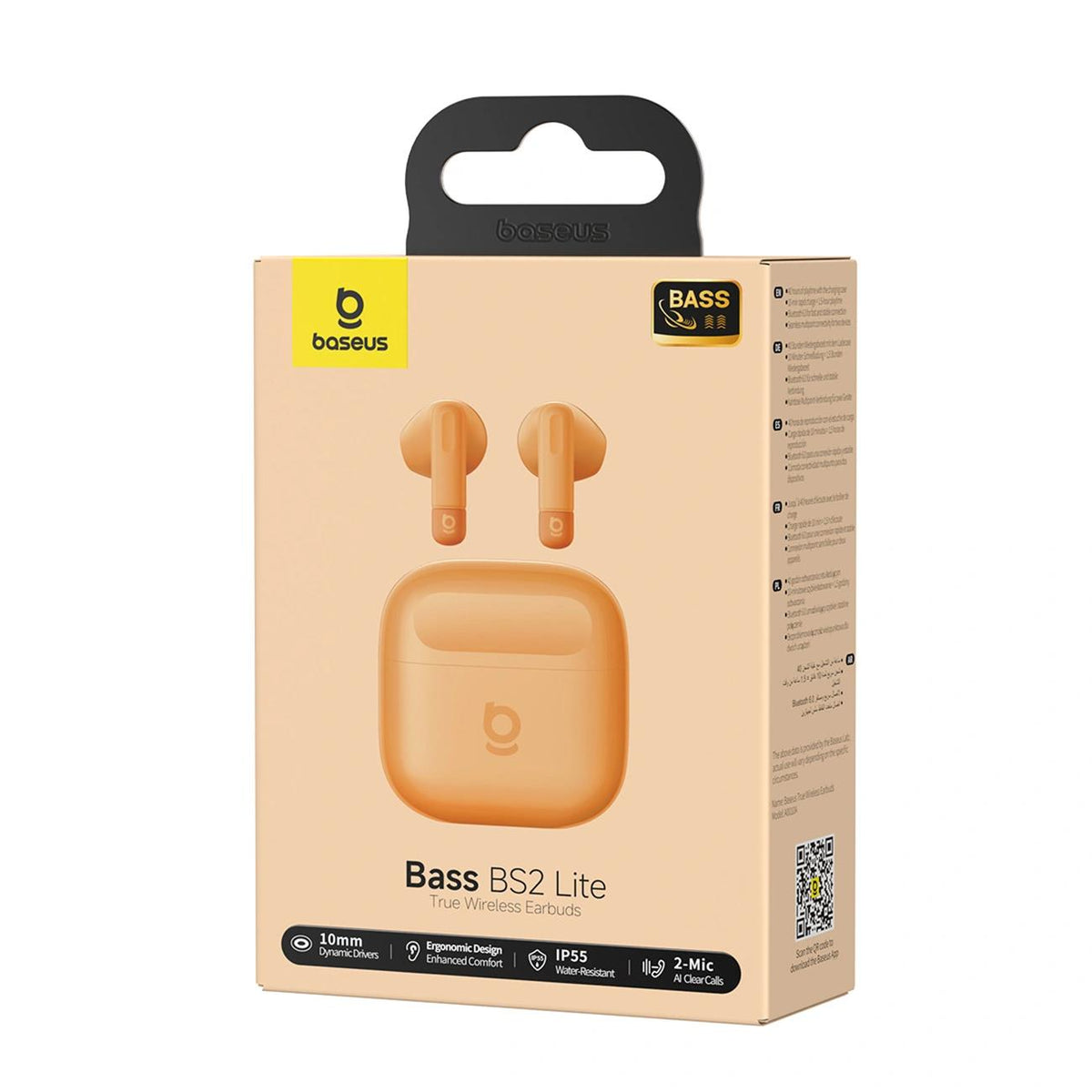 BASEUS BASS BS2 LITE, ΑΣΥΡΜΑΤΑ ΑΚΟΥΣΤΙΚΑ, TWS, ΠΟΡΤΟΚΑΛΙ