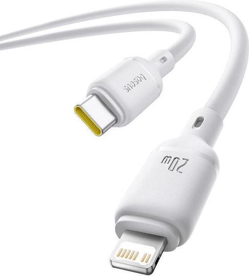 BASEUS SILKY SERIES, ΚΑΛΩΔΙΟ ΓΡΗΓΟΡΗΣ ΦΟΡΤΙΣΗΣ TYPE-C ΣΕ LIGHTNING, 20W, 2m, ΛΕΥΚΟ