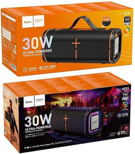 HOCO HC51 SOUL ΗΧΕΙΟ BLUETOOTH, 2x10W, 1800MAh, ΜΑΥΡΟ