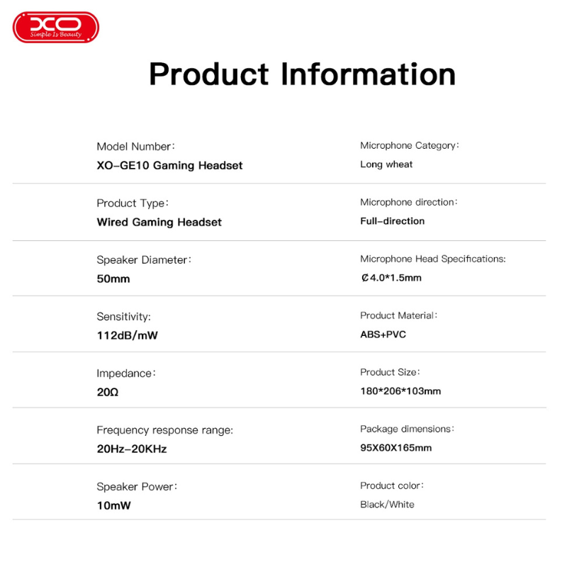 XO GE10 Gaming Ενσύρματα Ακουστικά RGB με Μικρόφωνο Λευκά