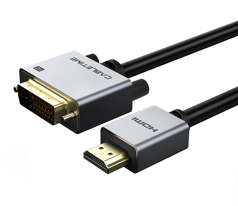 CABLETIME καλώδιο HDMI σε DVI PH241G, 1080p/60Hz, 2m, μαύρο