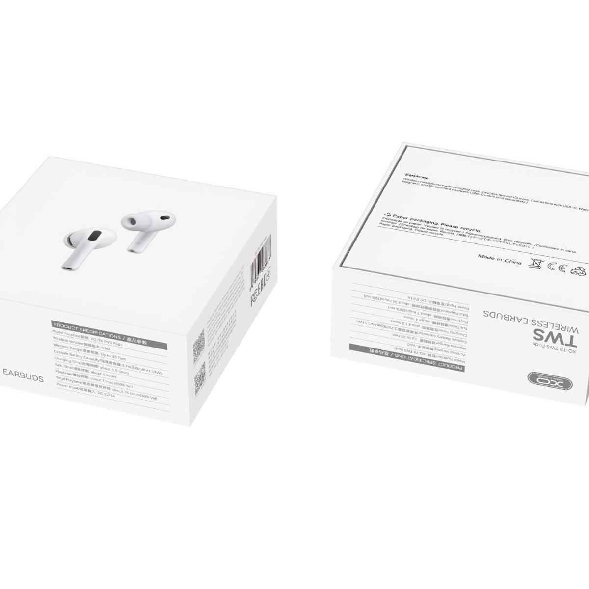 XO T8 TWS Ασύρματα Ακουστικά Bluetooth 8ης Γενιάς