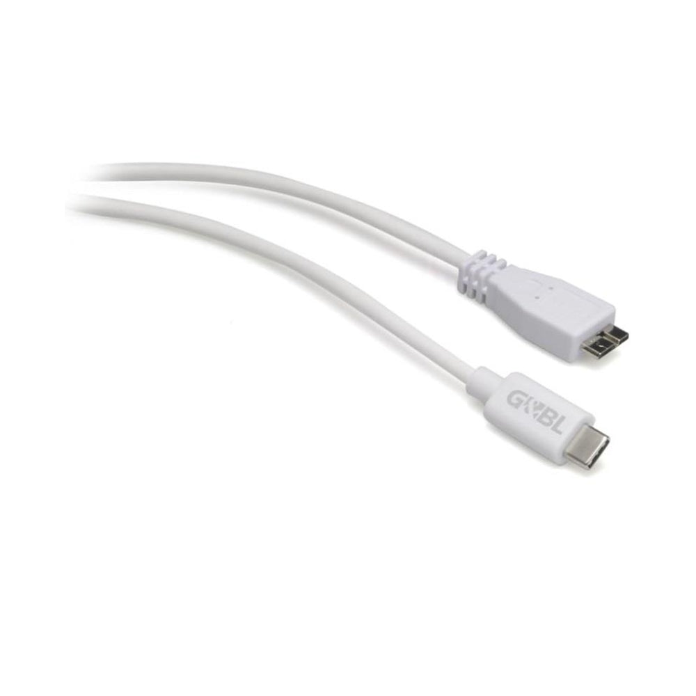 Connecting cable USB C m - Micro USB 3.0 m. White colour L.1,0m