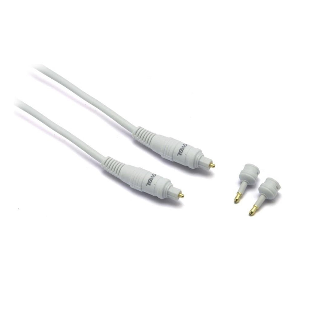 White optical cable +2 toslink/3,5m adapter L.2,0m