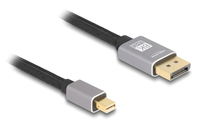DELOCK καλώδιο mini DisplayPort σε DisplayPort 81092, 8K/60Hz, 32.4 Gbps, 2m, μαύρο