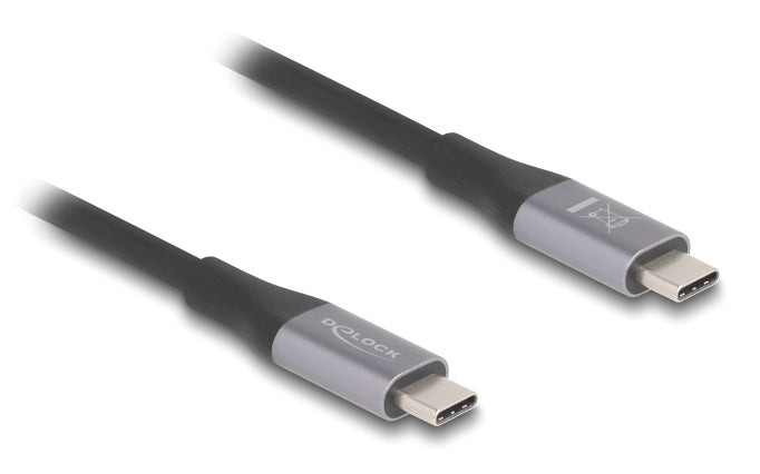 DELOCK καλώδιο USB-C 81192, 240W, 40 Gbps, 8K, 2m, E-Marker, μαύρο