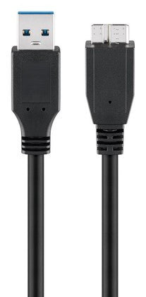 GOOBAY καλώδιο USB 3.0 σε USB 3.0 micro Τype B 95169, 15W, 5Gbps, 1m, μαύρο