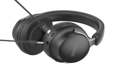 CELEBRAT headphones A40, ασύρματα & ενσύρματα, 40mm, 250mAh, μαύρα