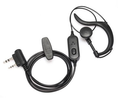 BAOFENG ακουστικό για πομποδέκτη BFG-EARPHONE, 2 pin, push to talk, 1.1m, μαύρο