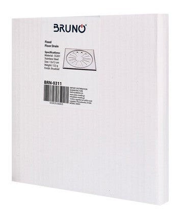 BRUNO σχάρα δαπέδου BRN-0311, fixed, ανοξείδωτο ατσάλι, 12x12cm, brushed