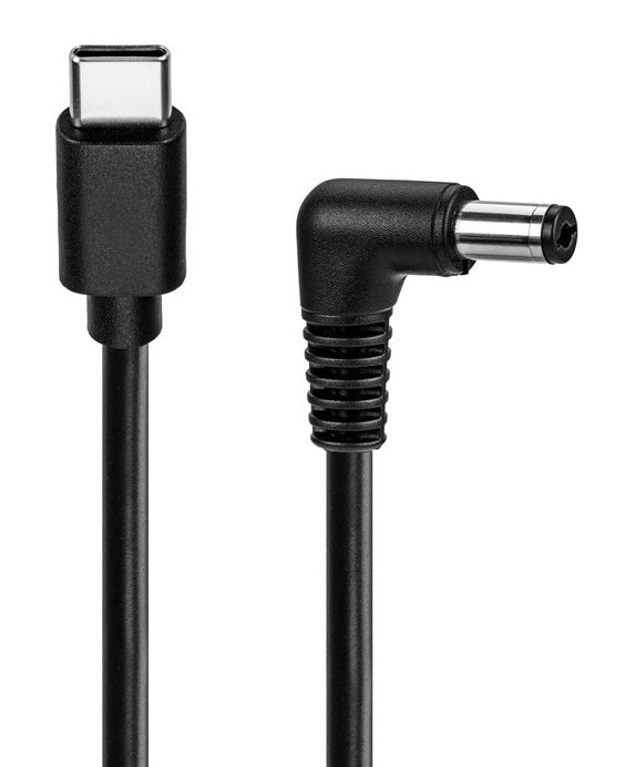 POWERTECH καλώδιο τροφοδοσίας USB-C σε DC CAB-UC099, 5.5x2.1mm, 1m, μαύρο