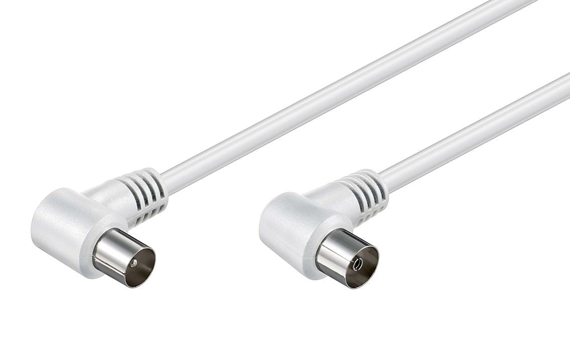 POWERTECH καλώδιο κεραίας RF αρσενικό - RF θηλυκό CAB-V024, γωνιακό, λευκό, 3m