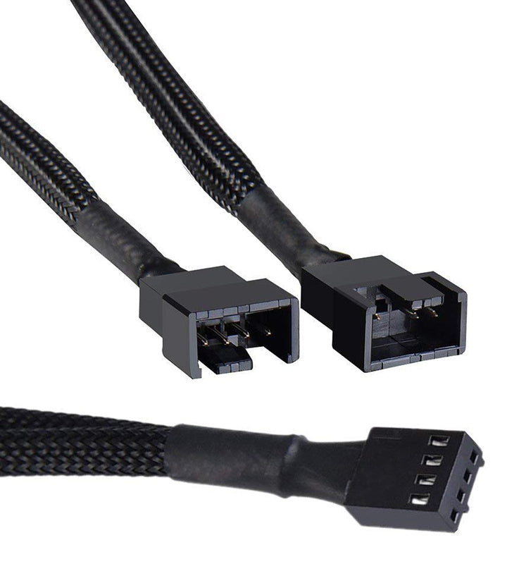 POWERTECH καλώδιο 4-pin pwm σε 2x 4-pin pwm CAB-W048, 0.15m, μαύρο