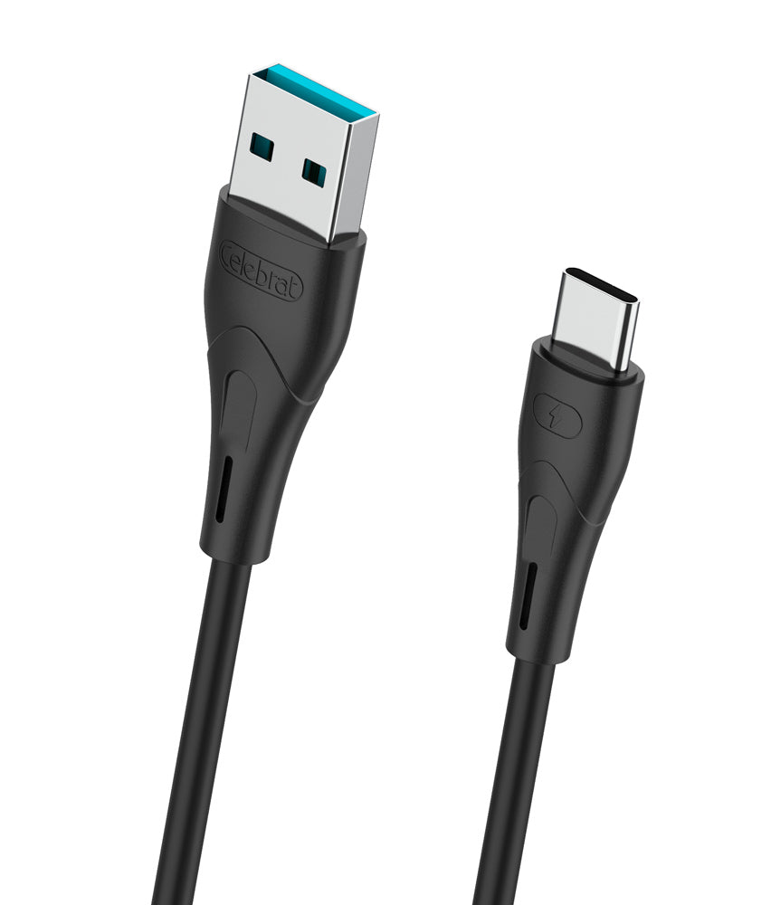 CELEBRAT καλώδιο USB-C σε USB CB-18T, 3A, 480Mbps, 1m, μαύρο