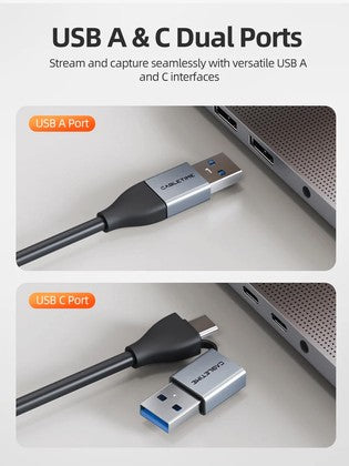 CABLETIME video capture CT-ACHC3-AG, HDMI/USB & USB-C, 4K/30Hz, γκρι