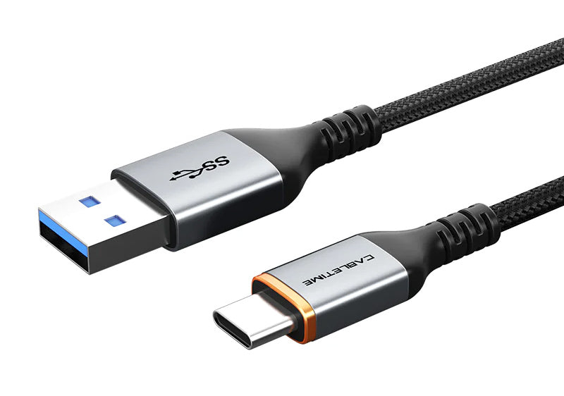CABLETIME καλώδιο USB-C σε USB CT-AMCMG1, 3A, 5Gbps, 1m, μαύρο