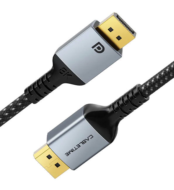 CABLETIME καλώδιο DisplayPort CT-DP8K, 32.4Gbps, 8K/60Hz, 3m, μαύρο