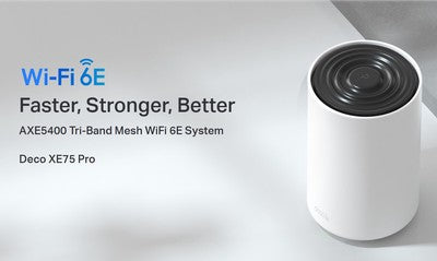 TP-LINK Home Mesh WiFi 6E System Deco XE75 Pro, 5400Mbps AXE5400, Tri-Band, V3.0