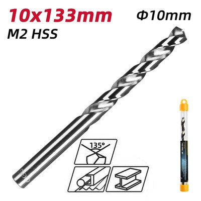 DELI τρυπάνι DL16100G για μέταλλο, M2 HSS, 10x133mm, κυλινδρικό