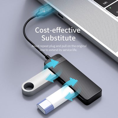 ORICO USB hub FL02, 4x θυρών, USB 2.0, 480Mbps, USB σύνδεση, μαύρο