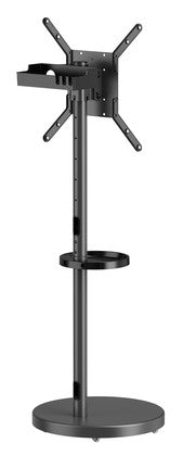 BRATECK βάση τηλεόρασης δαπέδου FS38-44TWE, 32-65", έως 50kg, με 2x ράφια, ροδάκια, μαύρη