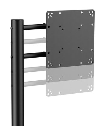 BRATECK βάση τηλεόρασης δαπέδου FS54-22T-02W, 17-43", έως 15kg, με ράφι & ροδάκια, μαύρη