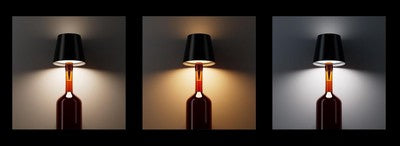 POWERTECH LED φωτιστικό για μπουκάλι HLL-0197, ρυθμιζόμενο, επαναφορτιζόμενο, μαύρο