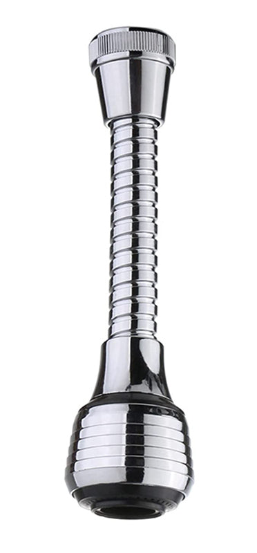 HOME USE κεφαλή βρύσης HUH-0104 με εύκαμπτο σπιράλ, 14.5cm, ασημί