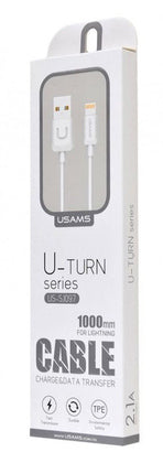 USAMS καλώδιο Lightning σε USB US-SJ097, 2.1A, 1m, λευκό