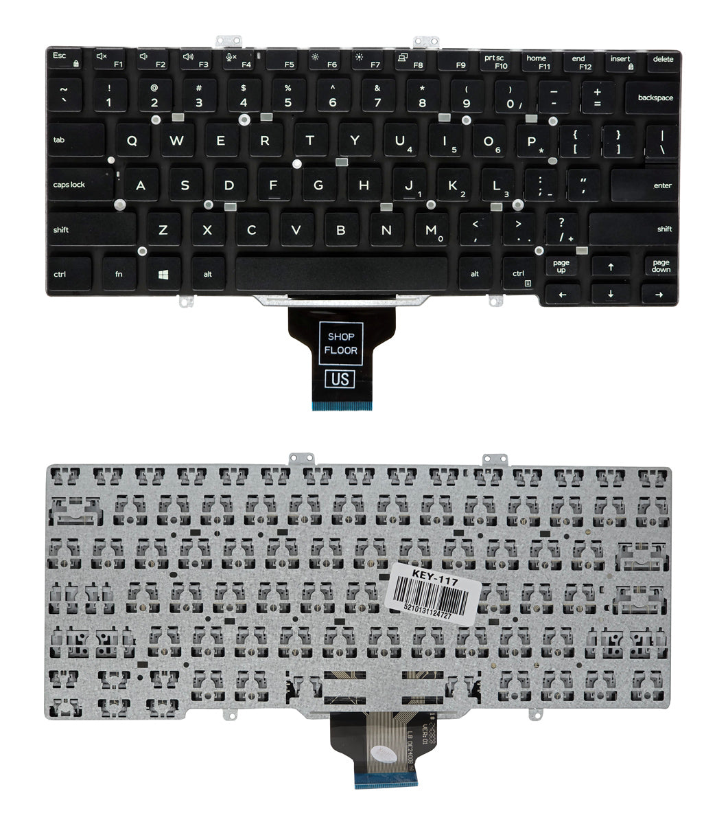 Πληκτρολόγιο για Dell Latitude 5400/5401/5411/5410/7400 KEY-117, US, μαύρο