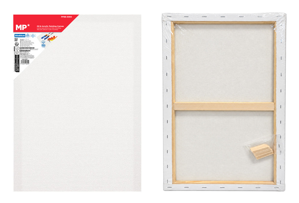 MP καμβάς τελάρο ζωγραφικής PP98-3060, 30x60cm, 280gr/m², λευκός