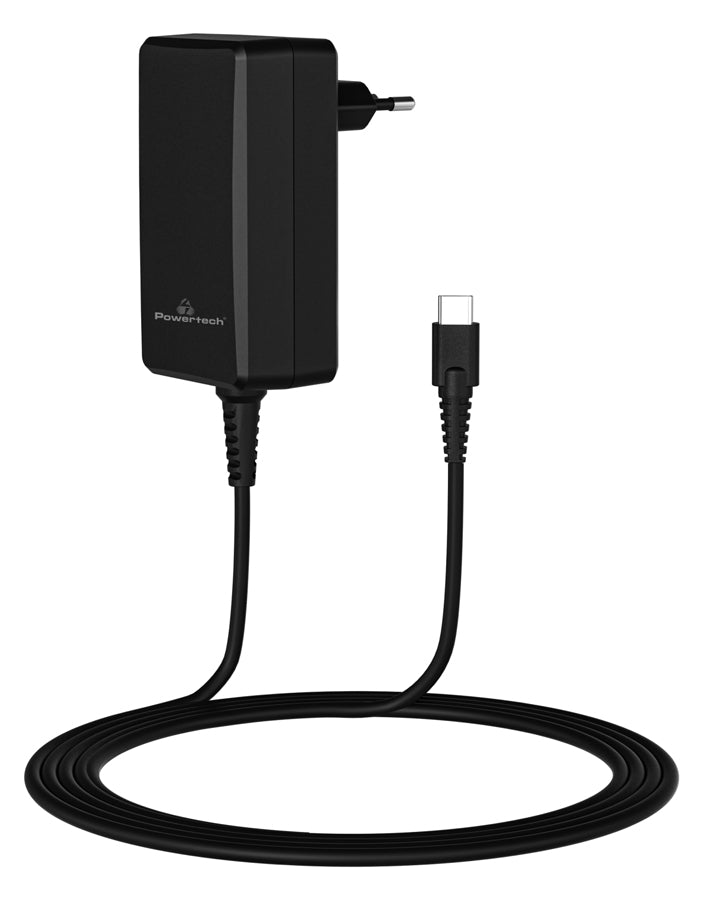 POWERTECH φορτιστής laptop PT-1156, USB-C PD, universal, 65W, μαύρος