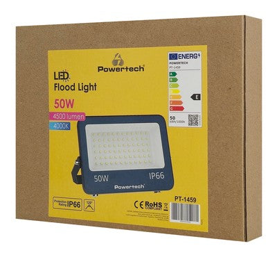 POWERTECH LED προβολέας PT-1459, 50W, 4000K, 4500lm, IP66