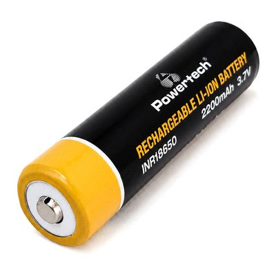 POWERTECH επαναφορτιζόμενη μπαταρία Li-ion INR18650 PT-1614, 2200mAh, 3.7V, button top, 1τμχ