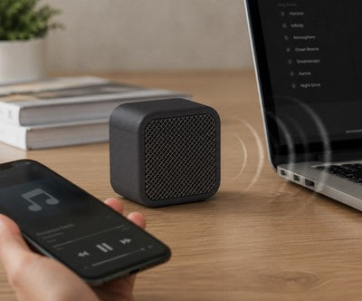 POWERTECH μίνι φορητό ηχείο TWS PT-1626, μαγνητικό, 5W, Bluetooth, 400mAh, μαύρο