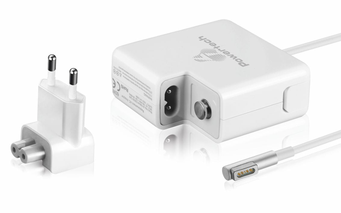 POWERTECH φορτιστής laptop PT-288 για Apple, 60W, 16.5V/3.65A, λευκός