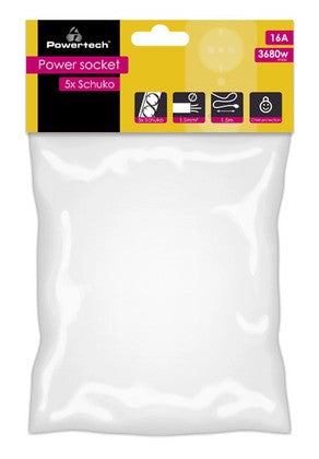 POWERTECH πολύπριζο PT-869, 5x schuko, 16A, 1.5m, λευκό