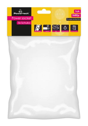 POWERTECH πολύπριζο ασφαλείας PT-883, 5x schuko, 16A, 3m, μαύρο