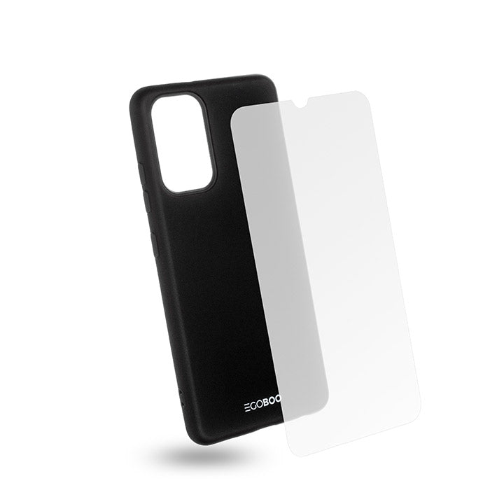 EGOBOO backcover for Samsung A32, Black + Tempered Glass