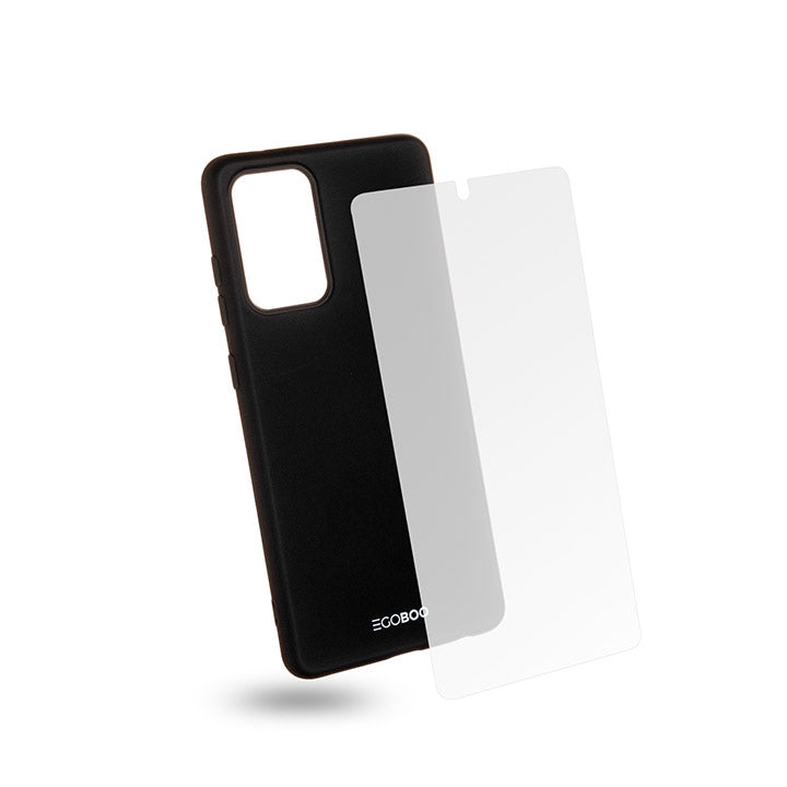 EGOBOO backcover for Samsung A72, Black + Tempered Glass