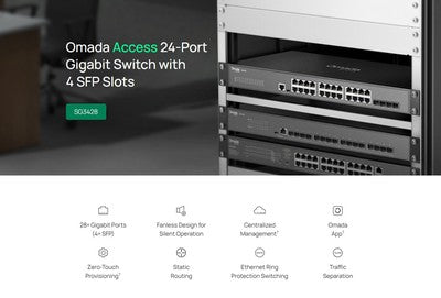 TP-LINK Omada access switch TL-SG3428, 24-Port Gigabit, 4x SFP, V2.40