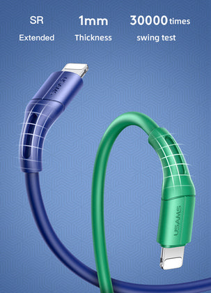 USAMS καλώδιο USB σε Lightning US-SJ500, 2A, 1m, μαύρο
