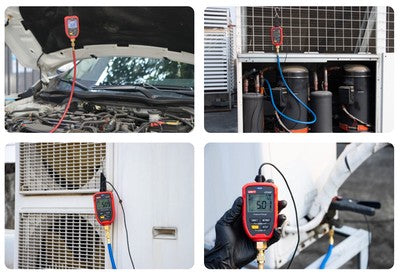 UNI-T ασύρματο μανόμετρο πίεσης ψυκτικών UT336P KIT με δαγκάνα θερμοκρασίας