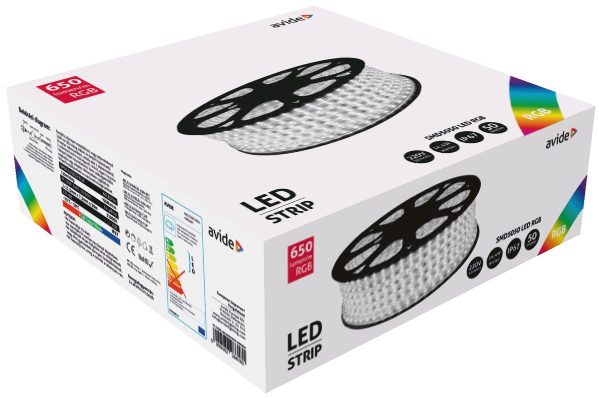 Avide LED Ταινία 220V 14.4W RGB IP67 50m